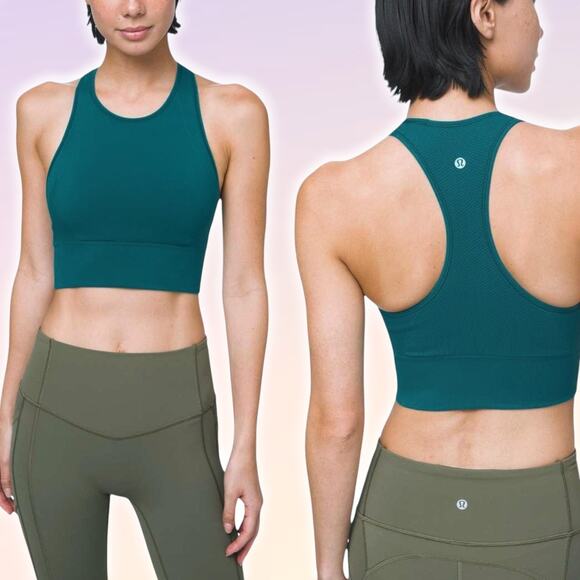 LULULEMON Ebb to Train Bra Top Sz 4 Laguna - Picture 1 of 5